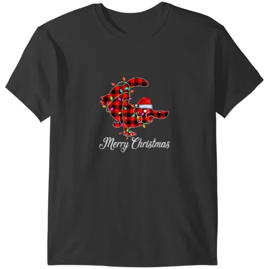 Platypus Gift Santa Buffalo Red Plaid Platypuses Animals Merry Christmas T-Shirts
