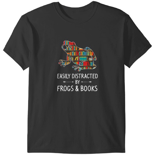 Frog Gift Book Easily Distracted By Frogs Books Toad Animals Amphibians T-Shirts
