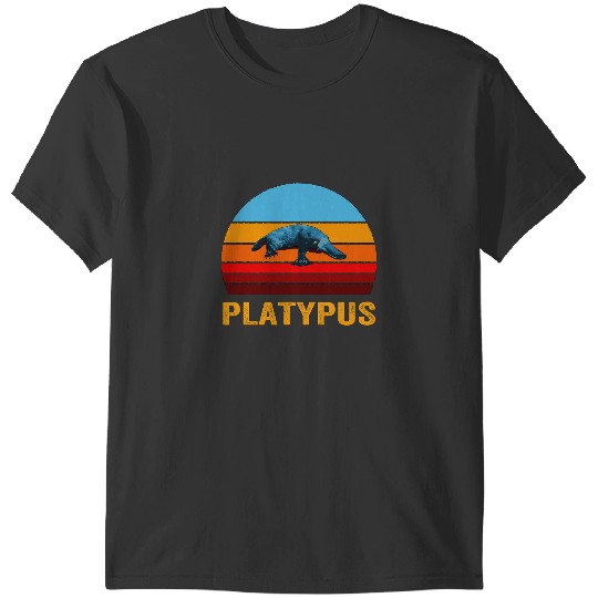 Platypus Gift Retro vintages Style Sunset T-Shirts