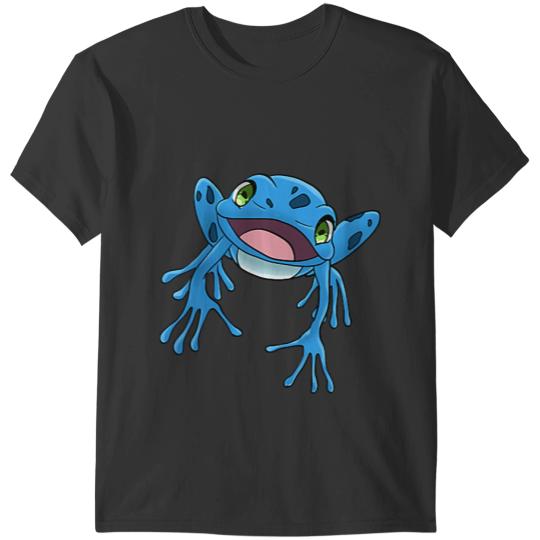 Frog Gift Blue Toad Frog Leaping in Air Frog lover T-Shirts
