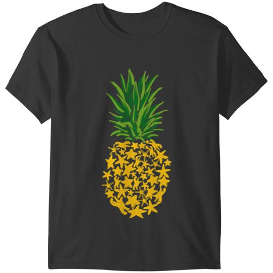 Funny Horse pineapples Starfish pineapples Shape Horse Lover Tropical T-Shirts