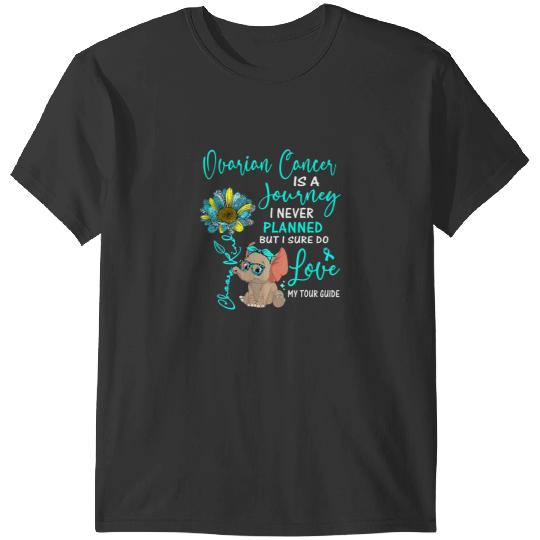 Elephants Lover Ovarian Cancer Is A Journey I Never Planned T-Shirts