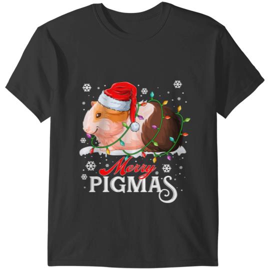 GP Guinea Pig Merry Pigmas Christmas Light Funny Guinea Pig Lover T-Shirts