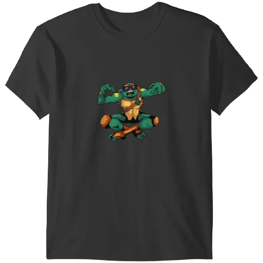KV9 Turtle Mademark x Teenage Mutant Ninja Turtles Mikey Playing it Cool for Moon Buggy T-Shirts
