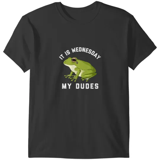 Frog Gift It Is Wednesday My Dudes Frog Meme Graphic T-Shirts