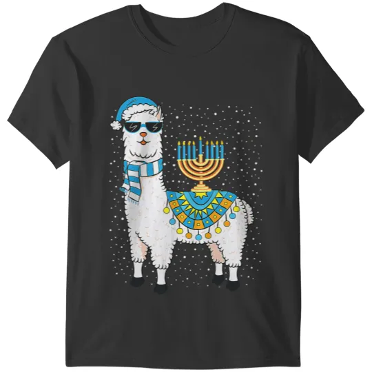 Lama Llama Hanukkah Llama Cute Alpaca Chanukah Christmas for Women Girl T-Shirts