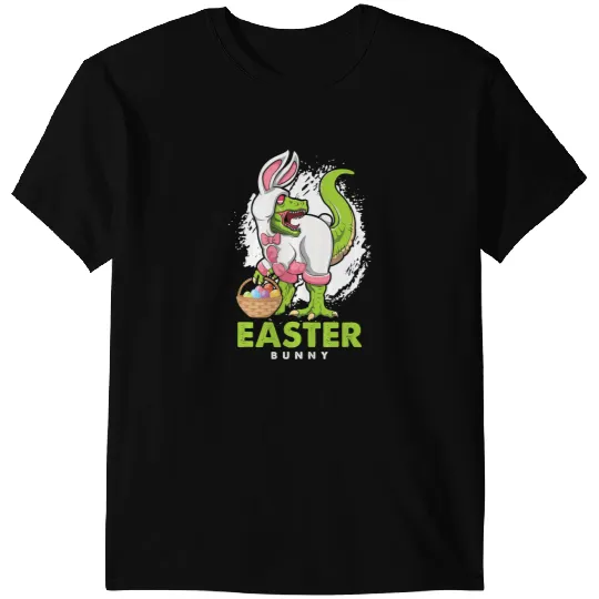 Dinosaur Dino Christian Happy Easter Bunny TRex Dino Rabbit Egg Hunt Religion Jesus T-Shirts