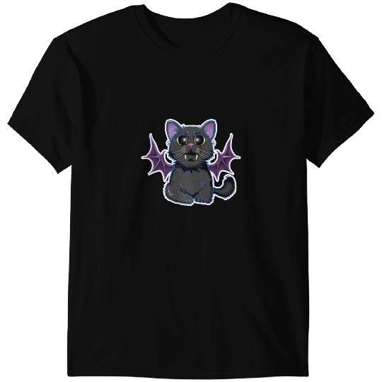 black cats Paws Cute Bat Wing Cat Vampire Funny Halloween Costume DOTD 43 T-Shirts