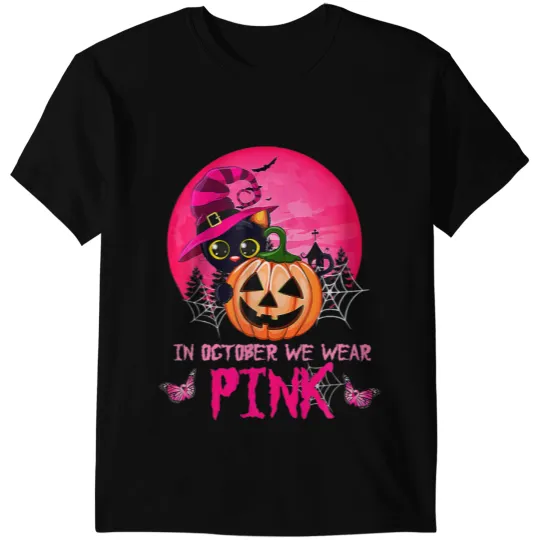 black cats Paws BC In October We Wear Pink black cats Pumpkin Breast T-Shirts