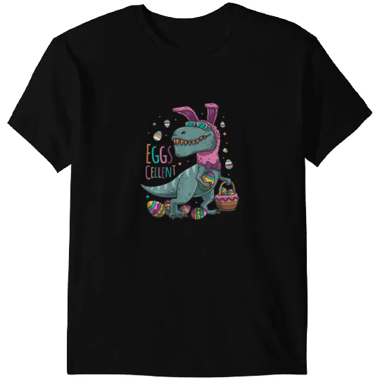 Dinosaur Dino Dino Kid Boy Girl Easter Basket Stuffers T Rex Bunny Eggscellent T-Shirts