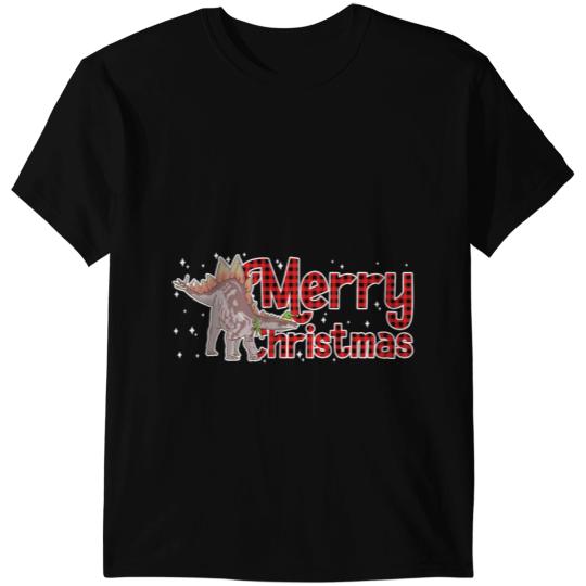 Dinosaur Dino Christmas Elf Stegosaurus xmass Dinosaur Santa Claus Helper T-Shirts