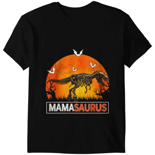 Dinosaur Dino Dino Skull Mamasaurus Halloween Mama Dinosaur Skeletons T rex Scary Tees T-Shirts