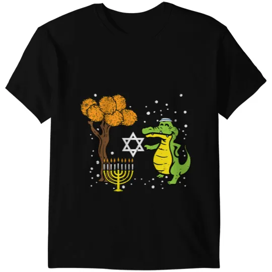 Alligator Animals Hanukkah Crocodile Latke Chanukah Jewish Men Women Kids Crocodile T-Shirts
