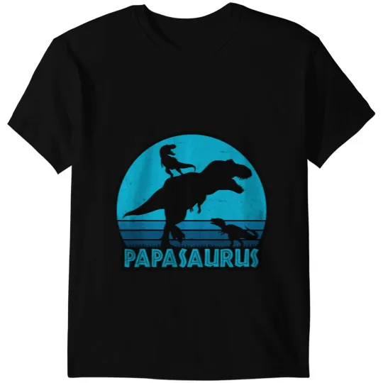 Dinosaur Dino Dino Papasaurus 2TRex Dad of 2 Dinosaur Father vintages Retro T-Shirts