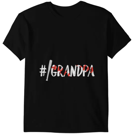 Baseball Gift Hashtag Baseball Bat Grandpa Fathers Day Sports Papaw Men T-Shirts