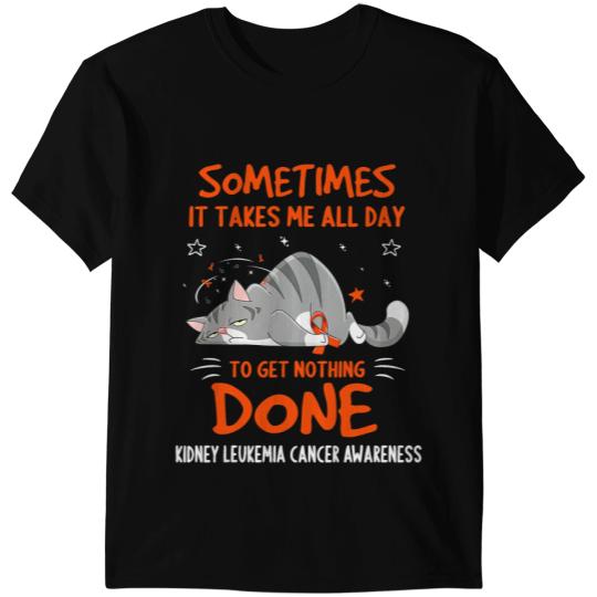 Cat Paws Kidney Leukemia Cancer Awareness Cat Ribbon T-Shirts