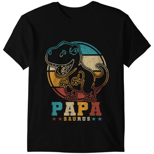 Dinosaur Dino Mens Papa Saurus TRex Daddy Dinosaur Papa Dino Family PapaSaurus T-Shirts