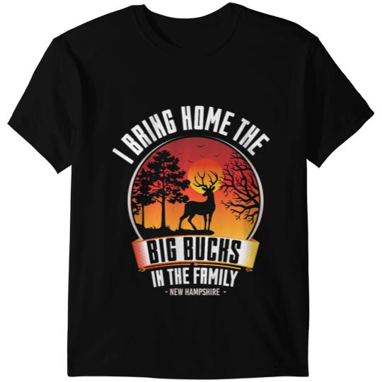 Deers Pun Bring Big Bicks Family New Hampshire Hunter Deer Hunting T-Shirts