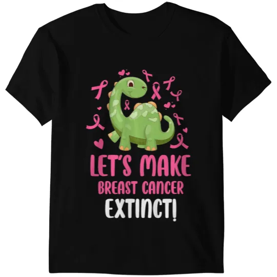 Dinosaur Dino Breast Cancer Pink Breast Cancer Survivor Support Children T-Shirts