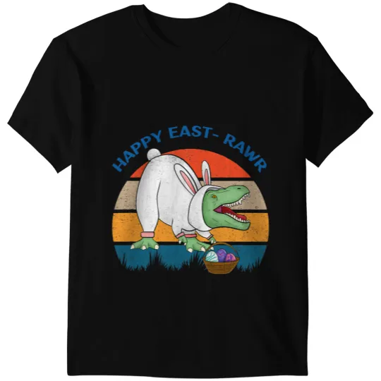 Dinosaur Dino Happy East Rawr T Rex Dinosaur Easter Bunny eggs Costume Kid T-Shirts