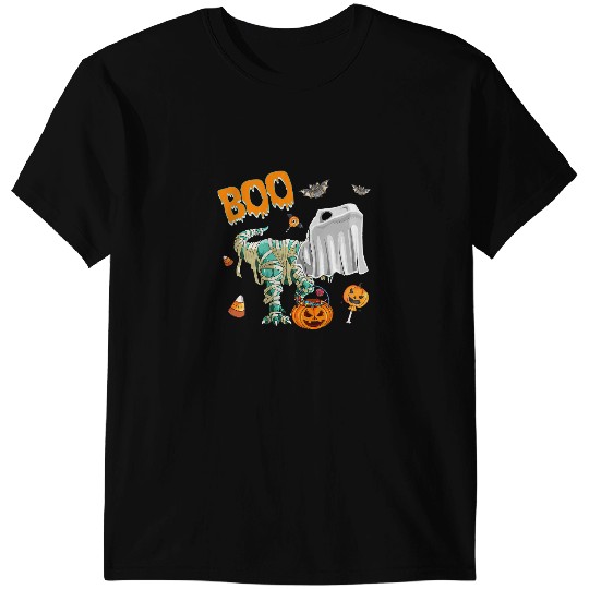 Dinosaur Dino ghosts Dinosaur T rex Funny Boo Halloween Boys Men Pumpkin 1 T-Shirts