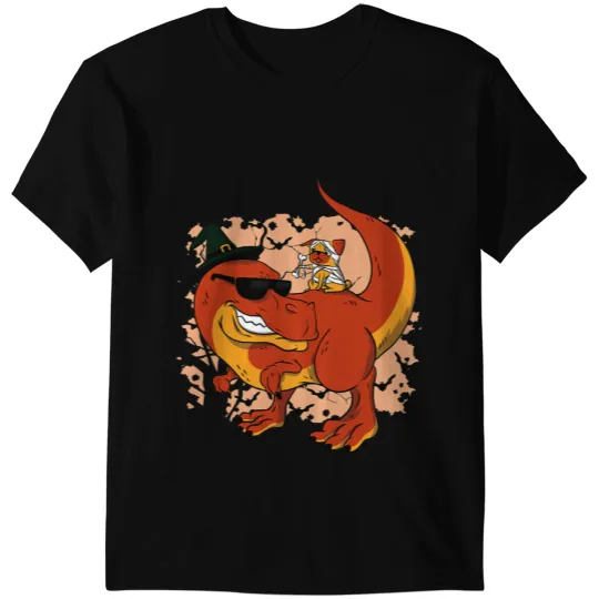 Dinosaur Dino Halloween s For Boys Men Dinosaur T Rex Pug T-Shirts