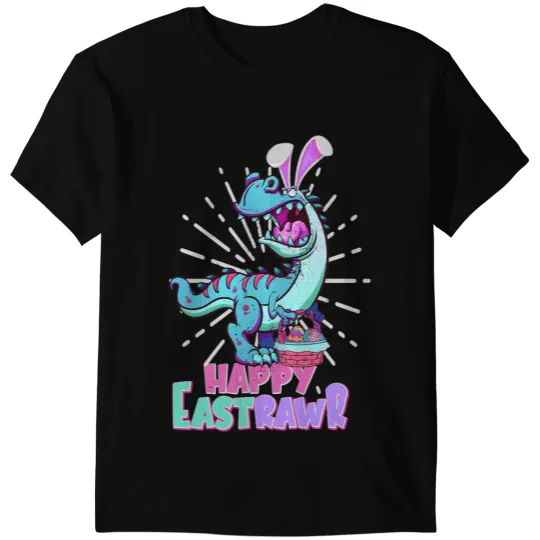 Dinosaur Dino Happy Eastrawr Funny Easter TRex Bunny Dino Kids Boy Girl T-Shirts