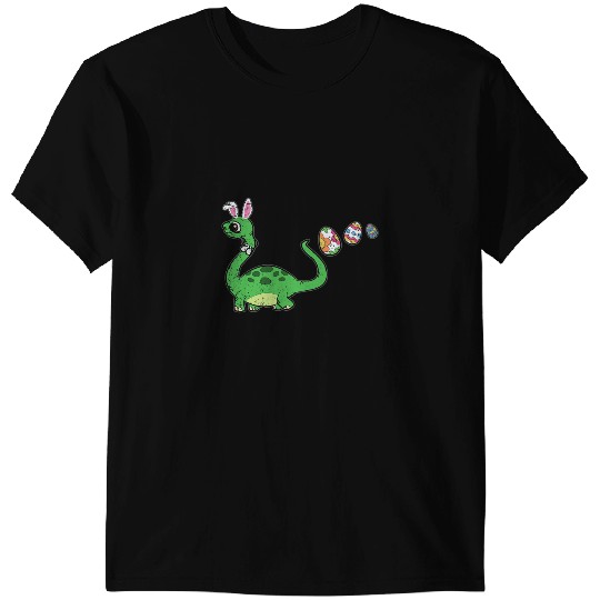 Dinosaur Dino Bunny Ears Easter Egg Hunting Brontosaurus Spring T-Shirts