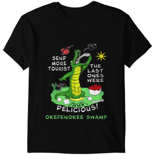 Alligator Animals Okefenokee Swamp Funny Alligator Send More Tourist Souvenir Crocodile T-Shirts
