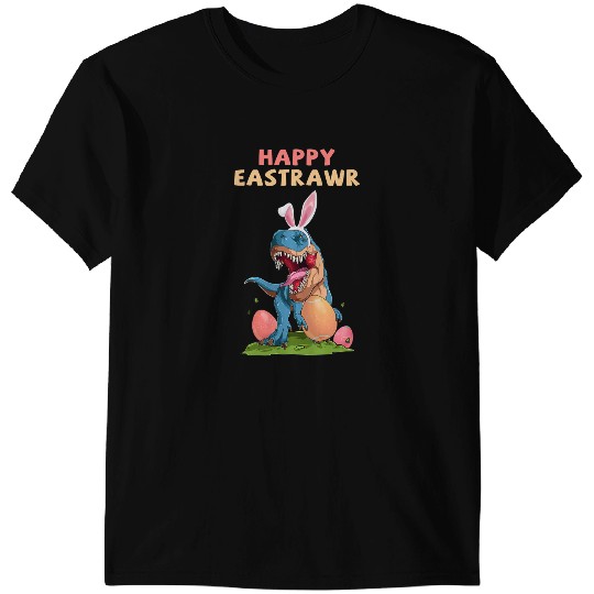 Dinosaur Dino Toddler Boy Happy Eastrawr T Rex Dinosaur Easter Bunny Egg T-Shirts
