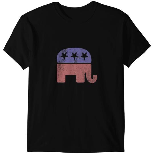 Elephants Lover Republican Elephant Distressed Faded Grunge Conservative T-Shirts