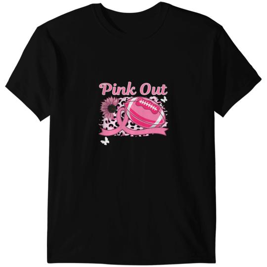 Football Gift Pink Out Breast Cancer Awareness Survivor Football Mom Girls T-Shirts