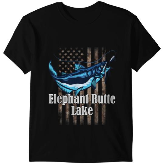 Elephants Lover Camo American Flag Catfish Fishing Elephant Butte Lake T-Shirts
