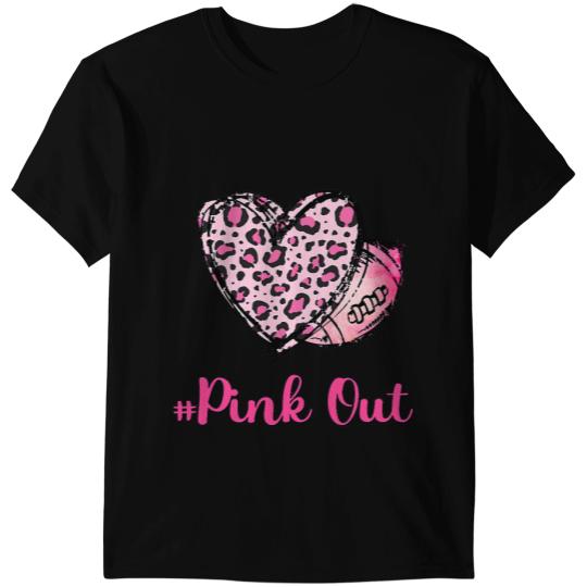Football Gift Pink Out Breast Cancer Awareness Bleached Football Mom Girls 1 T-Shirts