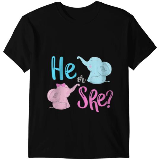 Elephants Lover Pink or Blue Gender Reveal Elephant Boy or Girl T-Shirts