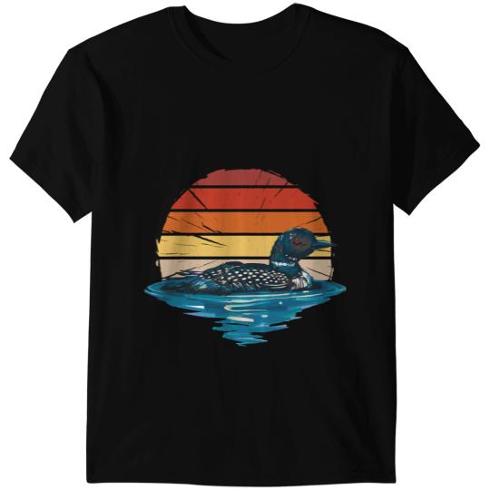 Duck Gift vintages loon bird painting duck animal swimming in the lake T-Shirts