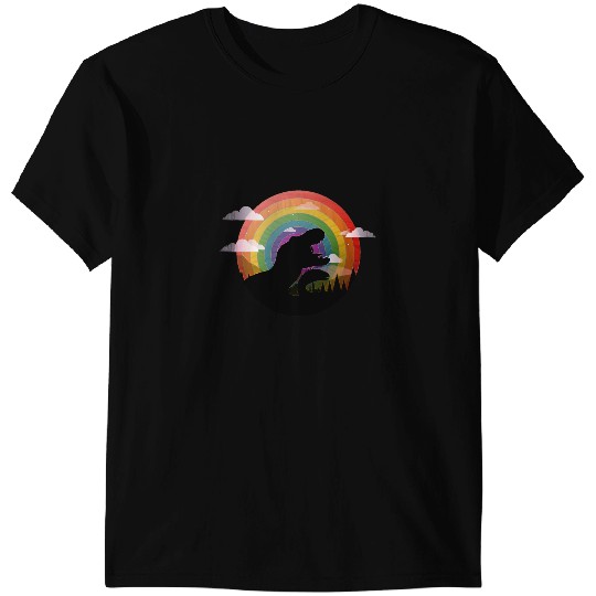 Dinosaur Dino Rainbow Dinosaurs Adult Kid Friendship Peace TRex T-Shirts