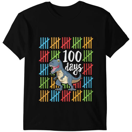 Dinosaur Dino TRex Dinosaur Funny 100 Days of School Teacher T-Shirts