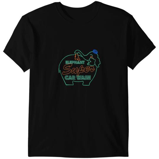 Elephants Lover Car Wash Seattle Super Car Blue Elephant T-Shirts