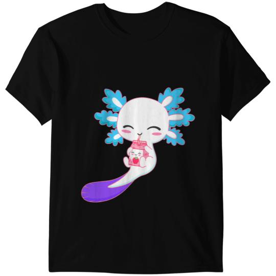 Axolotls Animals Japanese Strawberry Milk Anime Pink Kawaii AxolotlAxo T-Shirts