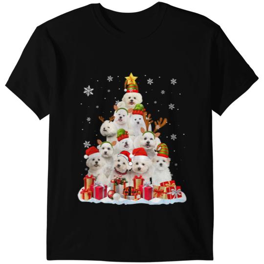 Dog Bichon Frise Funny Bichon Frise Christmas Tree T-Shirts