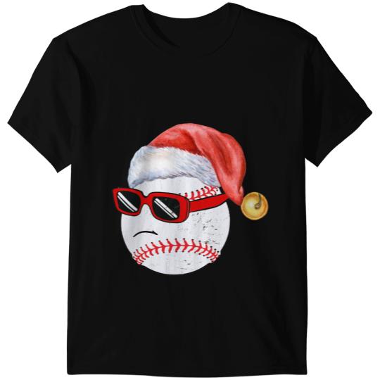 Baseball Gift Christmas Baseball Ball Santa Hat Funny Sport xmass Boys Men 3 T-Shirts