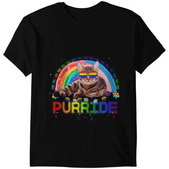 Cat Paws LGBT Pride Funny Cat Gay Pride Rainbow Sunglasses LGBTQ T-Shirts
