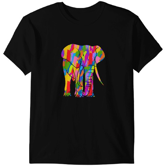 Discover Elephants Lover Art Rainbow Color Animal Art T-Shirts