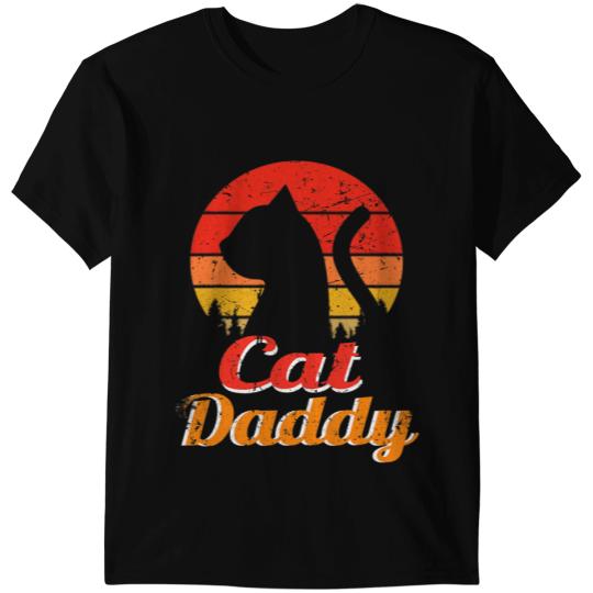 black cats Paws Daddy vintages black cats LoverRetro Style Cat Gifts Dad T-Shirts