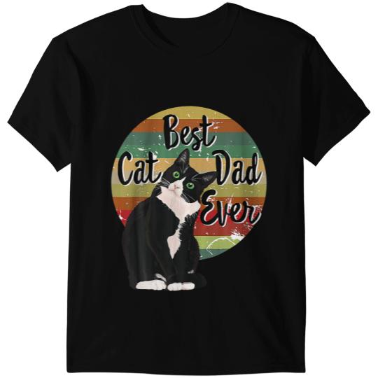 black cats Paws bests Cat Dad Ever Uxedo Father S Day Funny Retro 225 T-Shirts