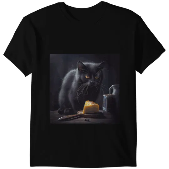 black cats Paws Eat Cheese 2 T-Shirts
