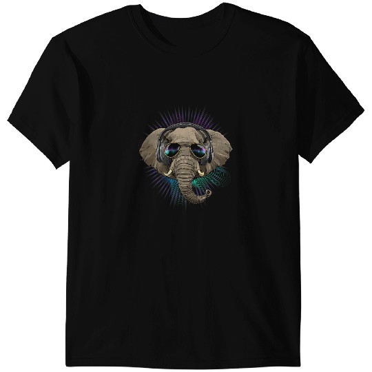 Elephants Lover EDM House Music DJs Elephant Tusker Music Lover Music Artist T-Shirts