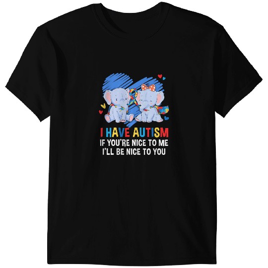 Discover Elephants Lover Autism I Have Autism Cartoon Elephants Autistic Kid Cute T-Shirts