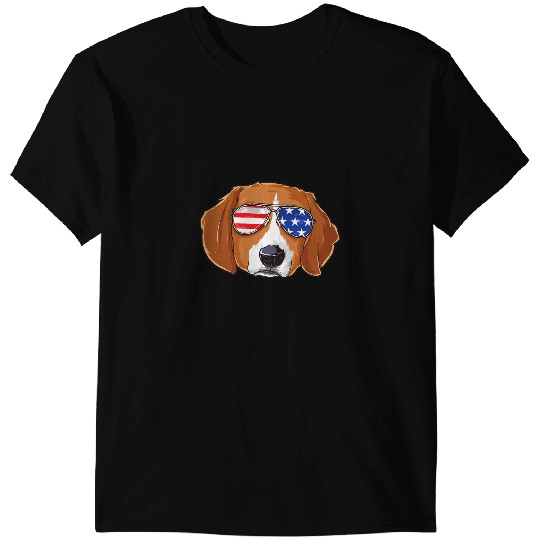 Beagle 4th of July Sunglasses Men Women USA American Flag T-Shirts